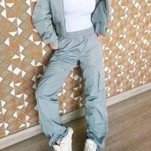 ALO Yoga Wide Leg City Pant grey/green